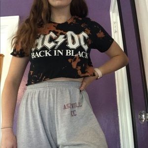 Super hot AC/DC bleached crop top